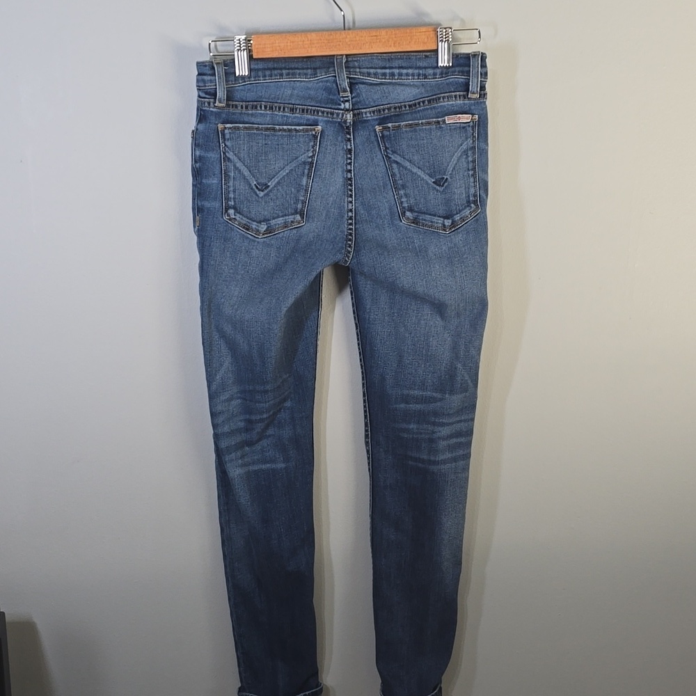 Hudson Jeans Womens Size 26 Size 2 Blue Denim Distressed Tally Crop Skinny Cuff - Picture 7 of 9